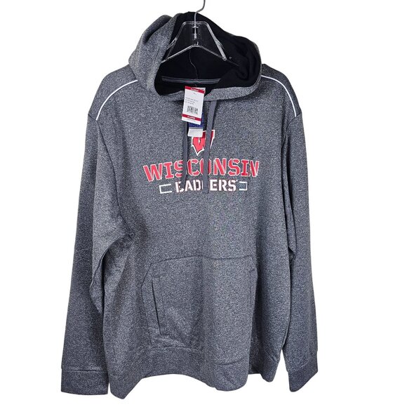 University of Wisconsin Badgers Box Seat Gray Hoodie XL Pullover Blokecore NWT - Picture 1 of 9